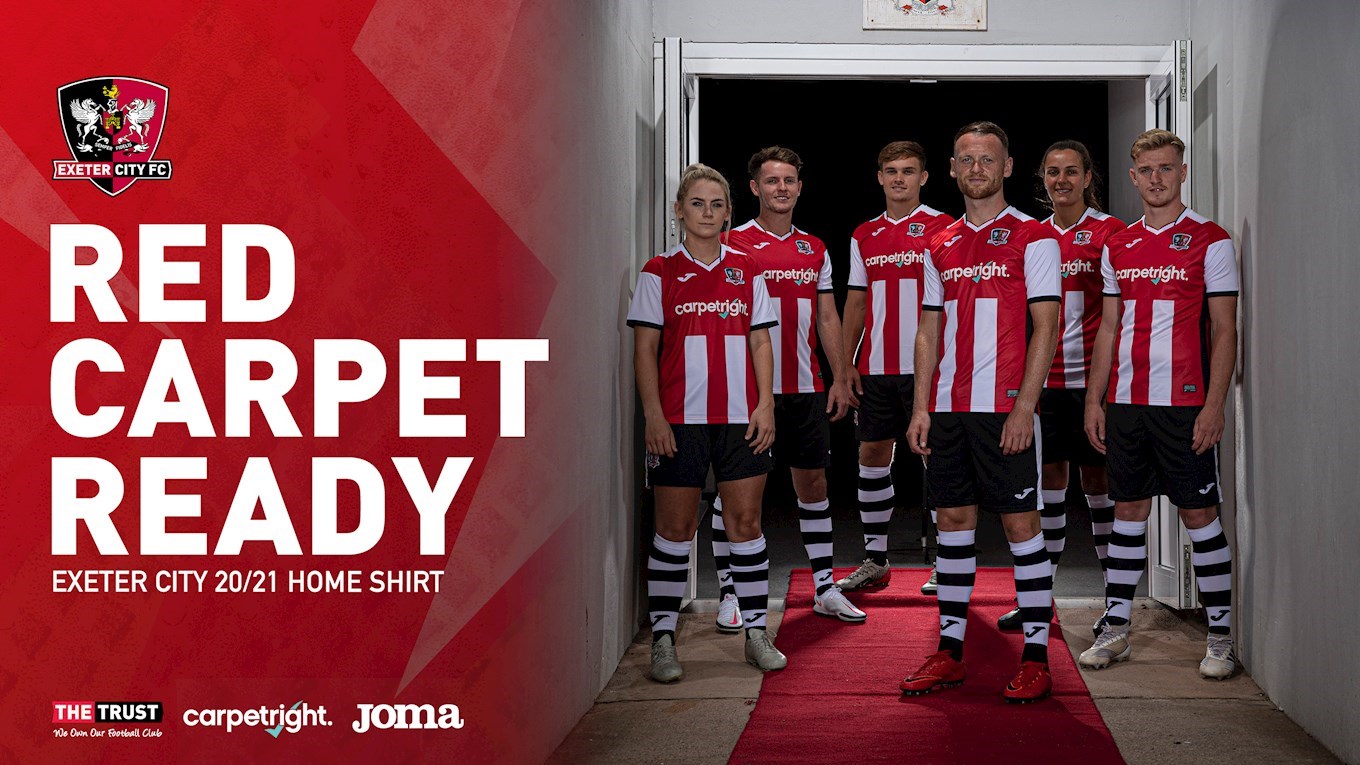 Red Carpet Ready Exeter City S 21 Home Shirt Now On Sale News Exeter City Fc