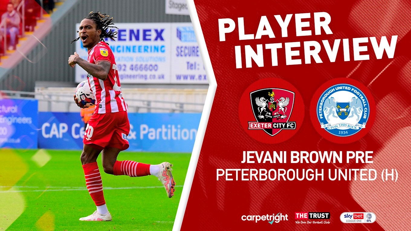 ? Jevani Brown pre Peterborough United (H) - News - Exeter City FC